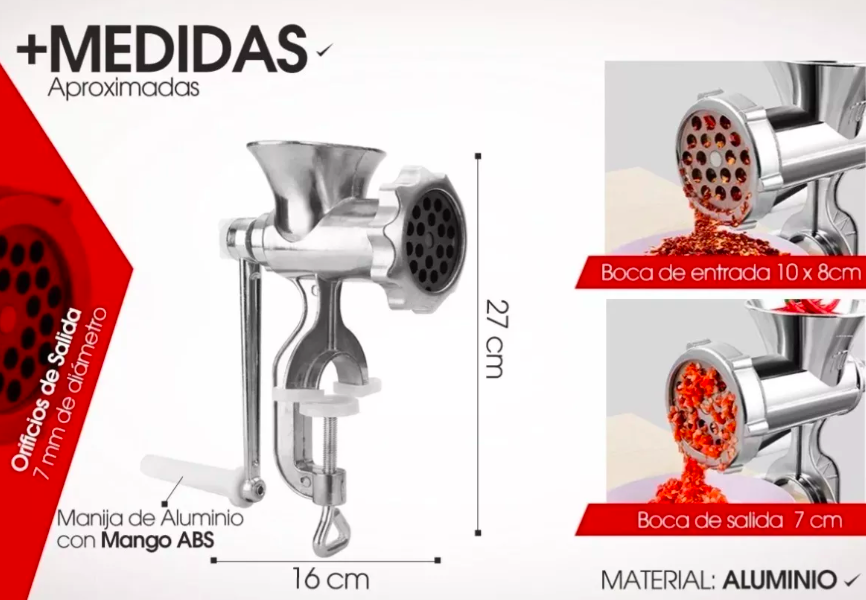 COMBO PINZA+MAQUINA DE MOLER+EMBUDO